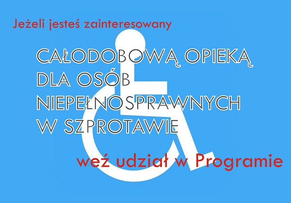 plakat całodobowa opieka dla osób niepełnosprawnych 